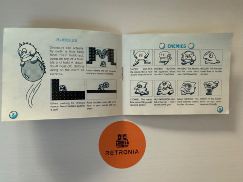 Bubble Bobble Nintendo Game Boy Manuale Istruzioni Versione UK - Foto 2 di 3
