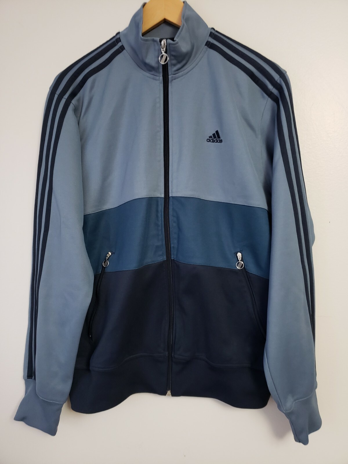 Adidas Blue Colorblock 2007 Tricolor Zip Up Jacket Men’s Large A2B001 ...