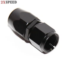 AN-10 AN10 Straight Swivel Fuel Oil Gas Line Hose End Fitting Adapter Black