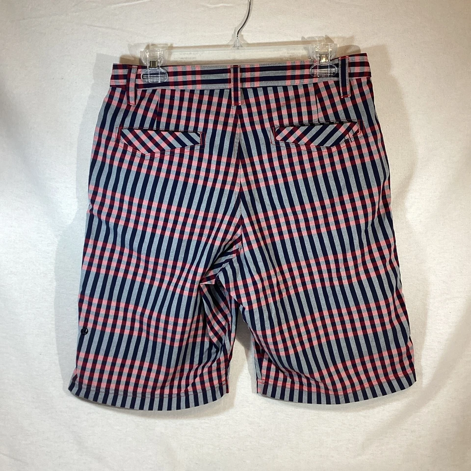 Pantalones Cortos LULULEMON ATHLETICA Para Hombres KAHUNA Guinga Golf Senderismo Azul A Cuadros 32 ¡USADOS EN EXCELENTE ESTADO! Foto 4 de 4