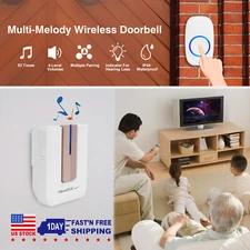 LED 4 Volume 1000FT Wireless Doorbell Chime [1 Plugin Receiver + 1 Transmitter]*