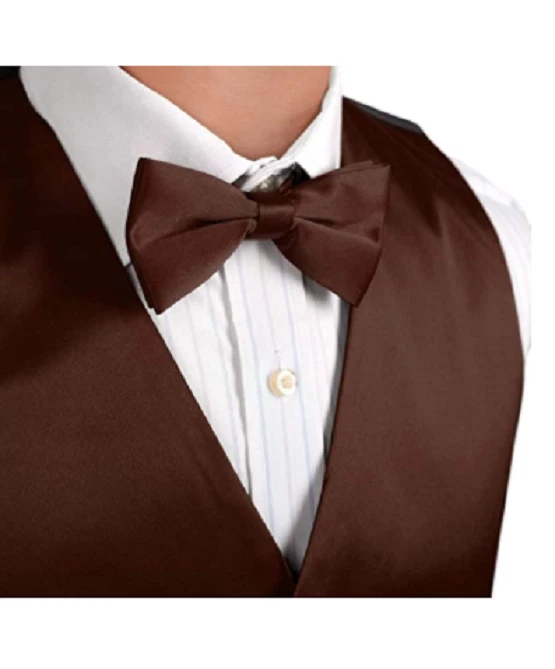 Dan Smith Men's Fashion Italy Series Plain Formal Vest with Matching Bow Large - Image 2 of 2