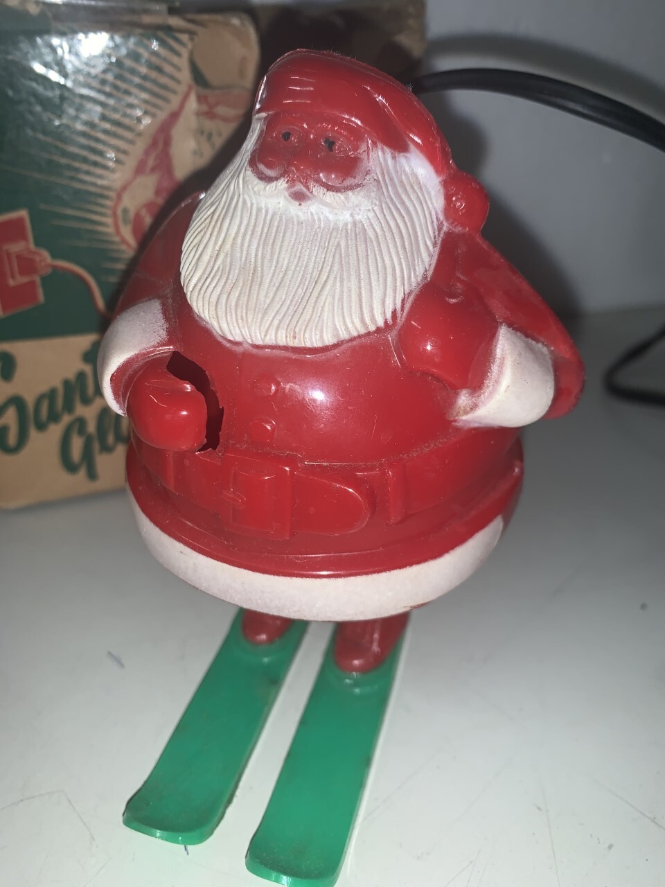 Miller Santa Claus + Snow Man 1940's Decoration Nightlight Antique