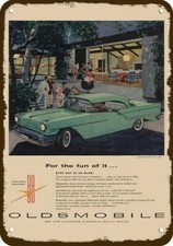 1957 OLDSMOBILE Golden Rocket 88 Holiday Car DECORATIVE REPLICA METAL SIGN