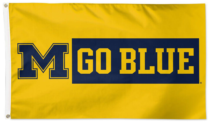 Michigan Wolverines GO BLUE Blue-on-Gold Official NCAA Team