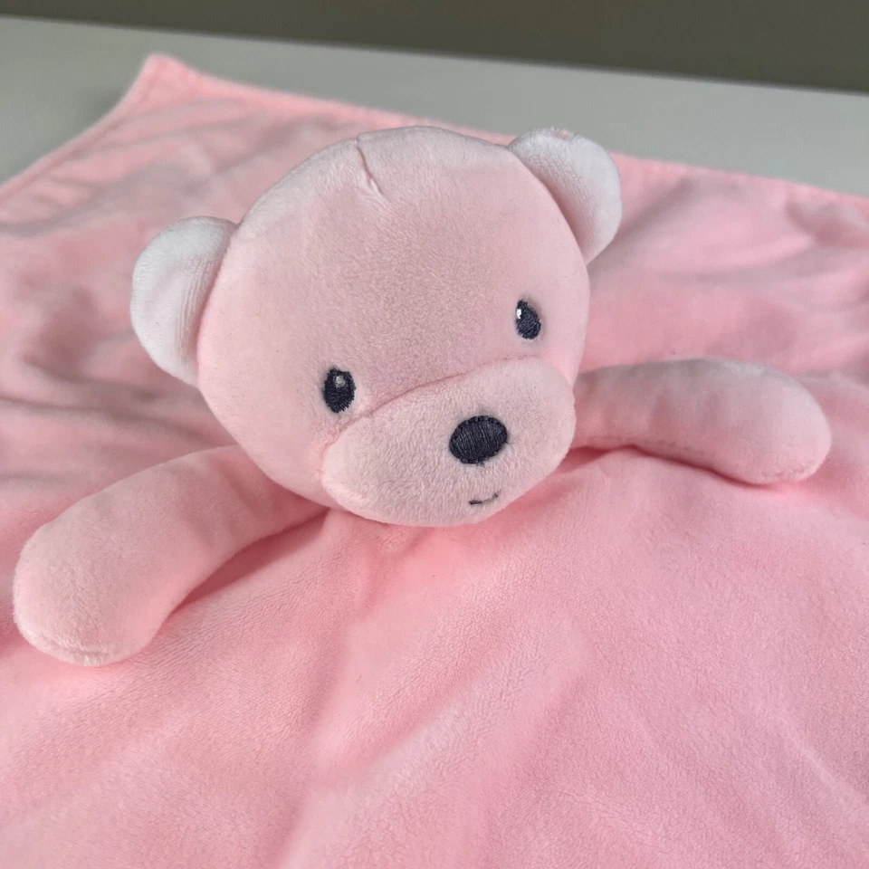 Manta de seguridad de oso de peluche rosa preferido para niños Lovey Heart llena de maravilla Foto 4 de 4