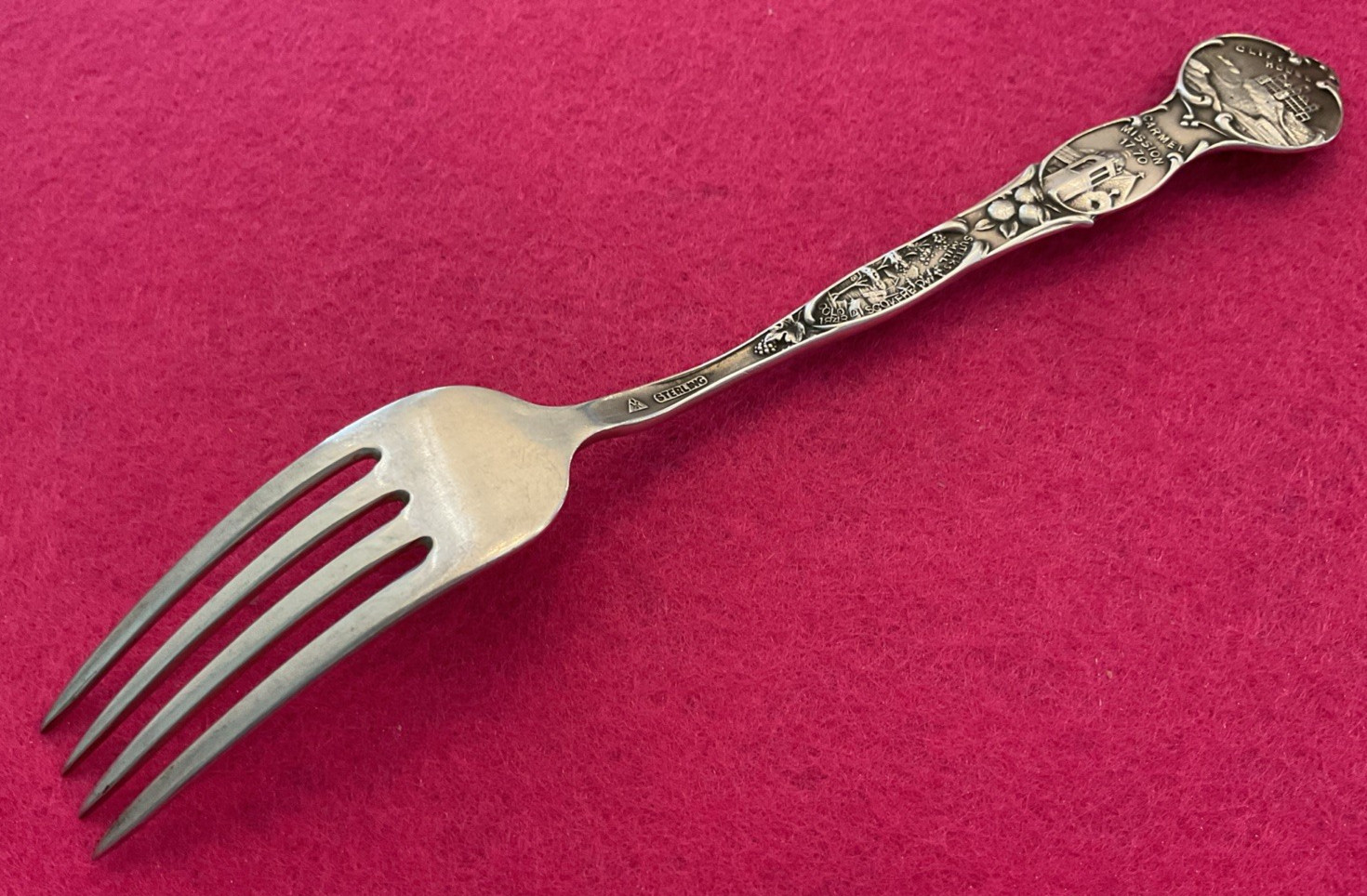 Sterling Souvenir Fork California Capitol Sutters Mill Wawona Cliff House Carmel