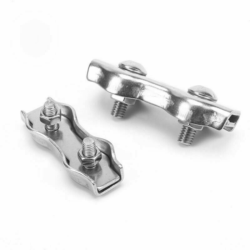 304 Stainless Steel Duplex Metal Wire Grips Simplex Rope Clamp Cable