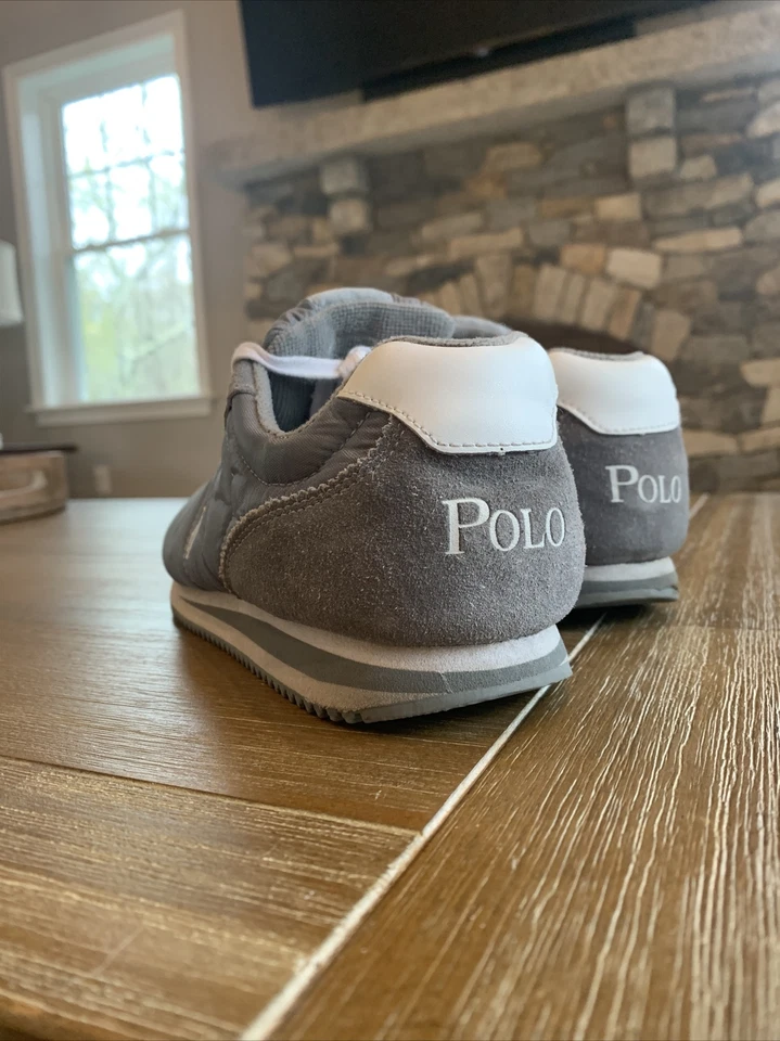 Ralph Lauren Polo Zapatillas Niños EE. UU. 5.5 Gris y Blanco Foto 3 de 4