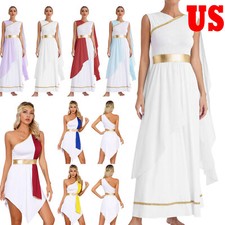 Women Greek Costume Roman Dress Ancient Greece Toga Gown Rome Halloween Dress