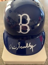 VIN SCULLY VOICE OF THE LA/BROOKLYN DODGERS AUTOGRAPHED SIGNED MINI HELMET #2