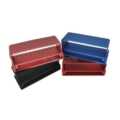 30-Hole Dental Burs Holder Block & Disinfection Box, Autoclavable For FG & RA Burs