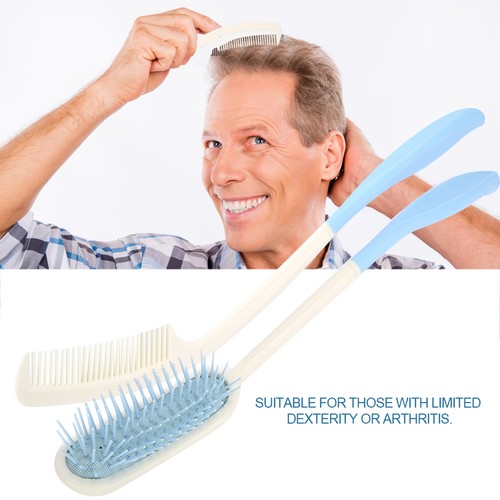 Long Handle Comb Hair Brush Anti slip Ergonomic Long Comb Reach - Zdjęcie 10 z 13