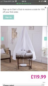 moses basket with stand and drape