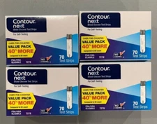 CONTOUR NEXT BLOOD GLUCOSE 280TEST STRIPS (4 boxes Of 70 Ct) Exp: 02/27/2027