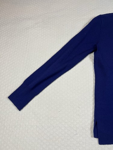 Halogen Merino Wool Cardigan Knit Crochet Sweater | Blue | Womens Size Medium - Picture 11 of 14