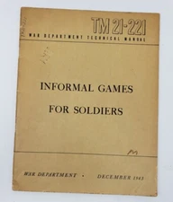 WWII Informal Games For Soldiers TM21 - 221 1942 Original 
