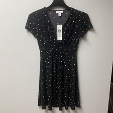 New Calvin Klein Women Polke Dot Black Dress,  Size: 0, MSRP:$134.50