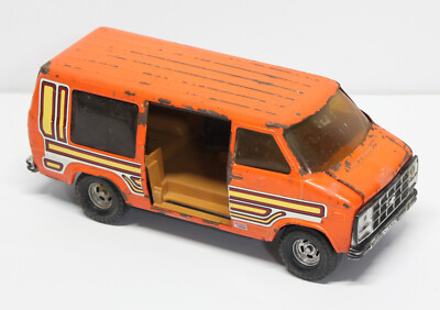 【激レア品】Chevrolet Chevy Van ミニカー　廃盤品 Vintage 1984 ERTL #3521 Orange Chevy Chevrolet Van 1980s Metal Toy