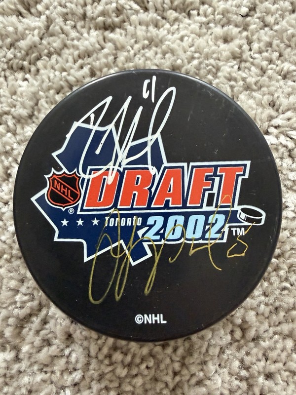 RICK NASH SIGNED 2002 NHL TORONTO DRAFT PUCK COLUMBUS BLUE JACKETS AUTO