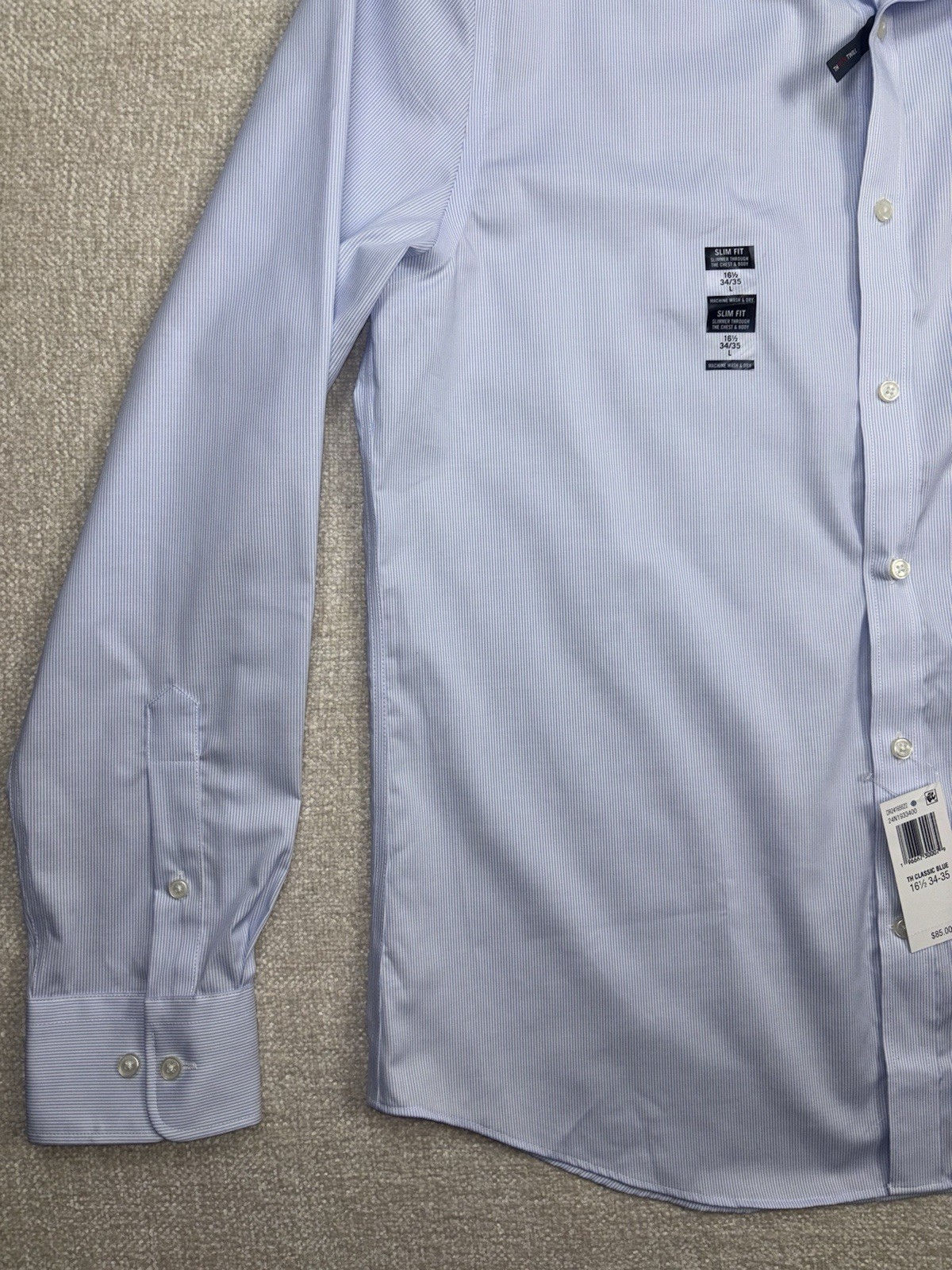 Tommy Hilfiger Mens Th Flex Slim Fit Dress Up Shirt Size Large / L Blue thumbnail 4