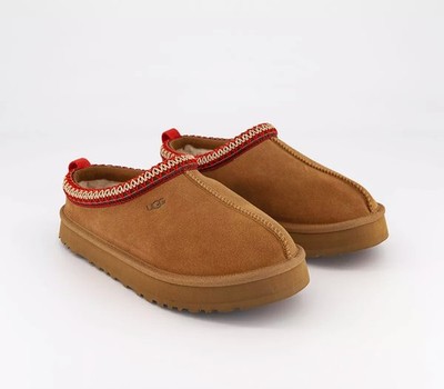 New in Box 100% Genuine UGG Brand Big Kids 1143776K TAZZ Chestnut Shoes Slippers