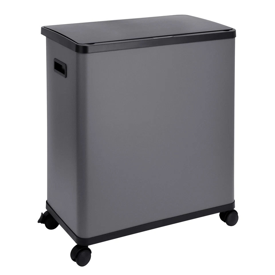 B-Ware SVITA SR2X30 Sensormülleimer Abfalleimer 2fach 60l Räder Grau