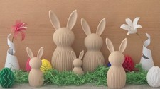 Osterhase 3D Druck PLA Geriffelt Hasen Dekoration Osterdekoration Osterdeko 5Stk