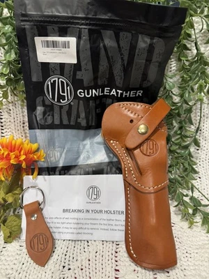 New 1791 Gunleather Revolver Holster Brown Leather w/ Keychain & Original Bag