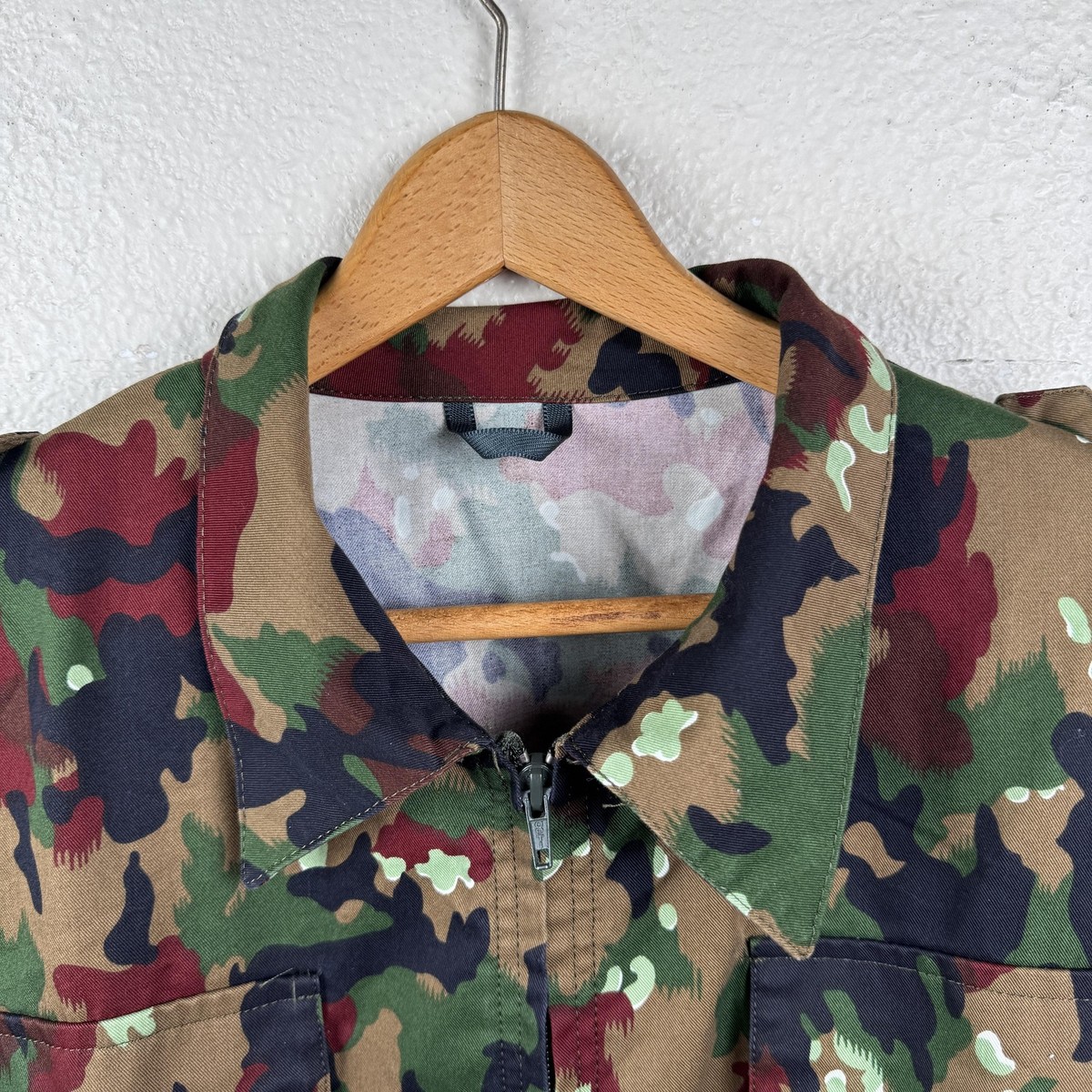 Vintage Swiss Alpenflage Camo Jacket Mens Large 86/87 Military