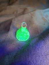 Antique Art Deco Czech Uranium Vaseline Cut G...