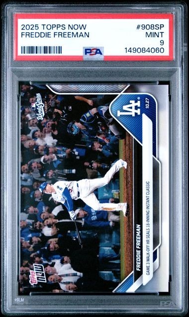 2025 Freddie Freeman Topps Now #908 908SP SHORT PRINT Walk Off PSA 9 MINT view 2