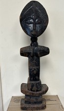 Vintage Africa Ashanti Akuaba Fertility Statue Hand Carved Very Old 20  Tall