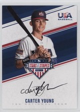 2018 Panini USA Baseball Stars & Stripes Black Ink 277/499 Carter Young Auto 4f5