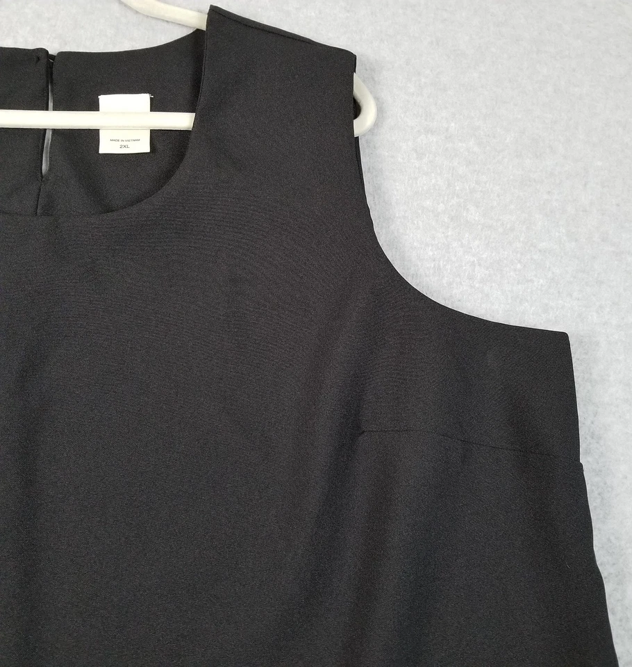 BLAIR Топ женщин 2XL XXL черный без рукавов декольте стороны разрез карьера работы - Изображение 3 из 4