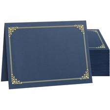 Certificate Holders Navy Blue, 50 Packs , Diploma Covers Gold Foil Border, fo...