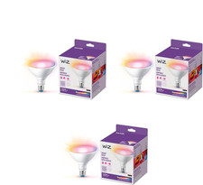 120W PAR38 Smart LED Bulbs - Wi-Fi, Voice Control, Motion Activated - 3 Pack