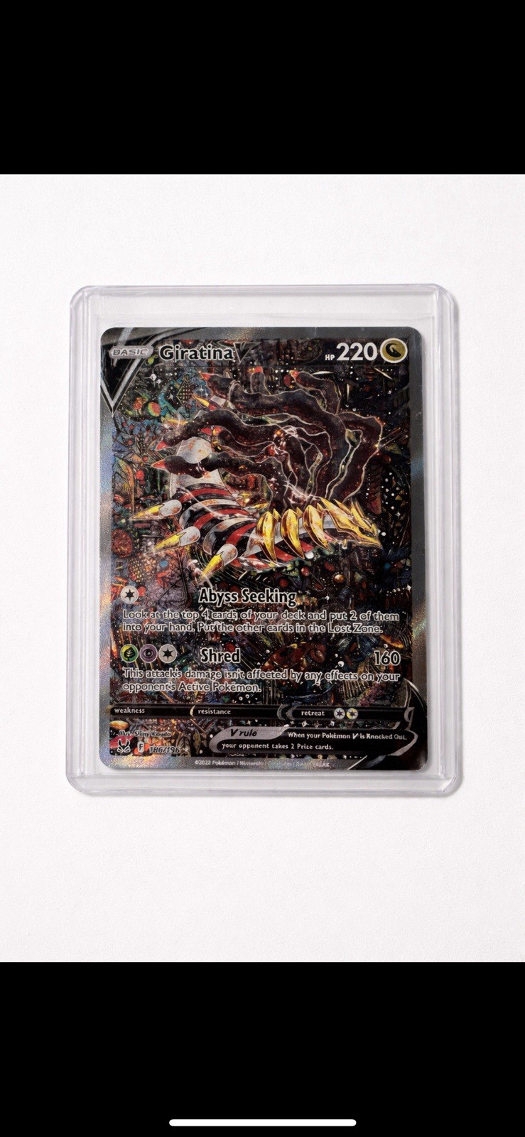 Pokemon TCG Giratina v Alt Art 186/196 Lost Origin SWSH, Near Mint NM