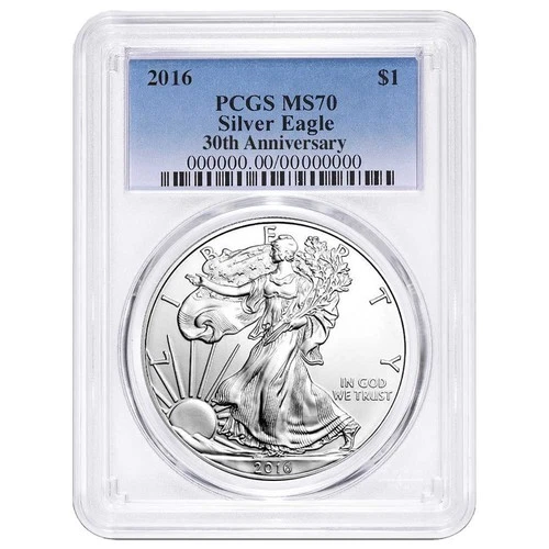 2016 $1 American Silver Eagle PCGS MS70 Blue Label