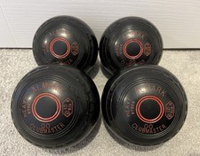 Almark Clubmaster Bowls Size 00 Heavy Weight Black Set Of 4 Stamped BB K 01