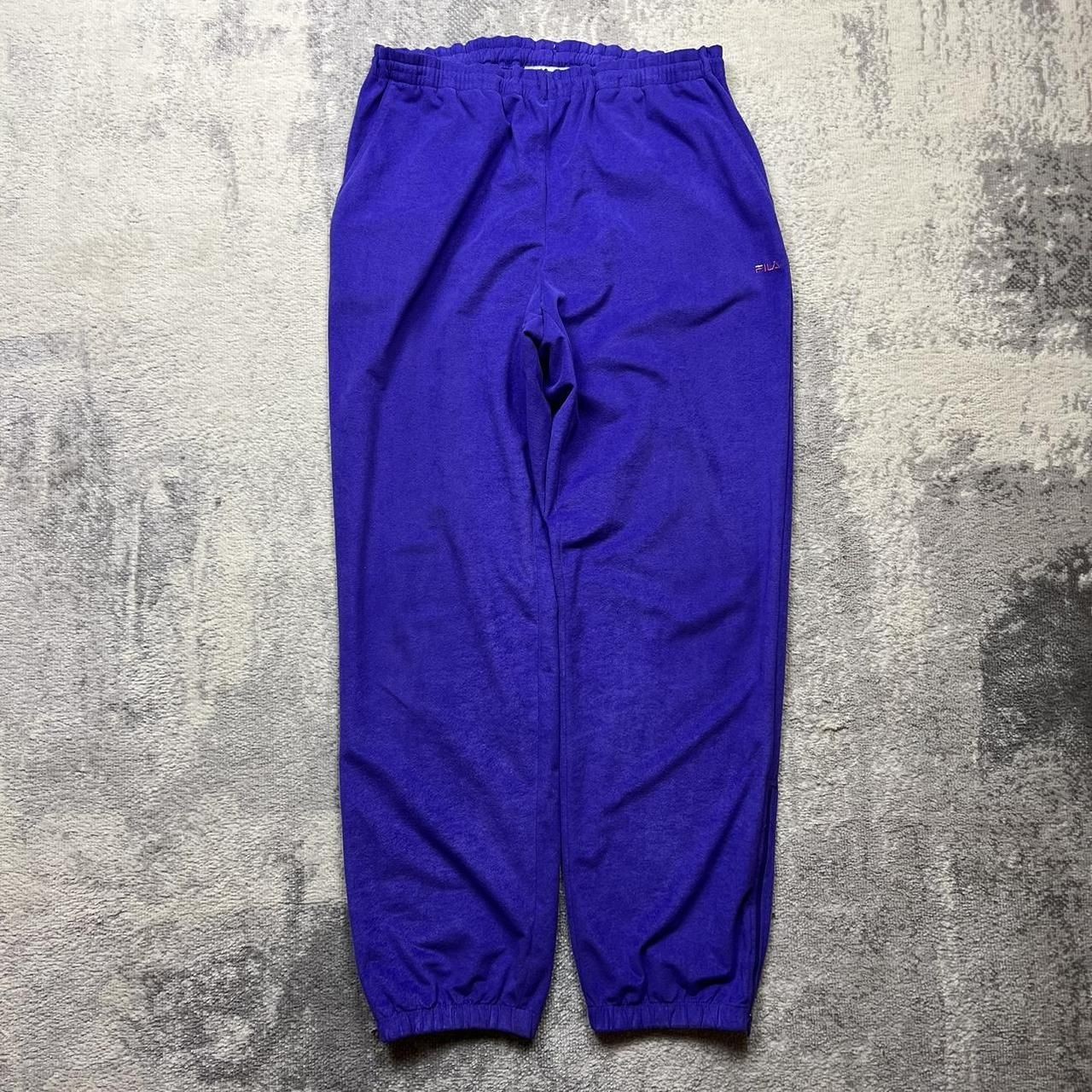 Vintage 80s Fila Tracksuit XL Mens Velour Suede Purple 2 Piece Track Top Joggers image 5