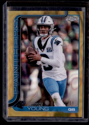 2025 Topps Chrome #40 Bryce Young Gold Lava Refractor #/50