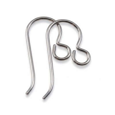 10 Gray Niobium Ear Wires Regular Loop, Hypoallergenic Earring Hooks, USA Made