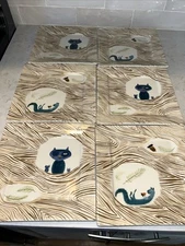 Rare Set 6 Fishs Eddy Urban Outfitters Plates by Jessie Hartland Owls Squirrel