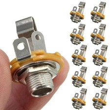 10pcs 1/4" 6.35mm Mono Input Jack Socket Electric Guitar Audio Bass Gift