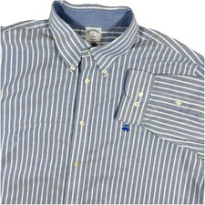 Brooks Brothers Regent Shirt Mens XL Long Sleeve Logo Blue Stripe 1818