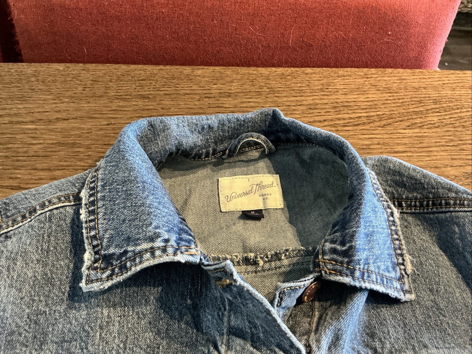 UNIVERSAL THREAD Waist Length Button Down Denim J… - image 11