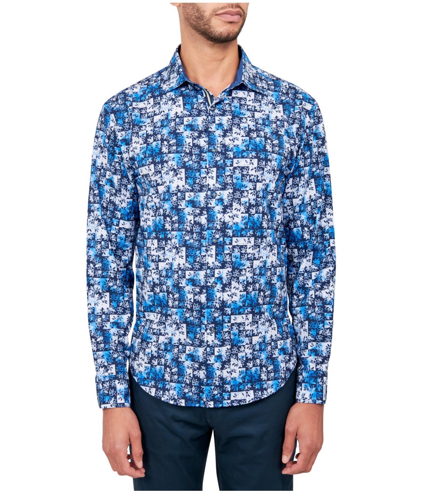 Society of Threads Mens Stretch Button Up Shirt
