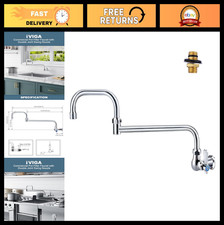 Wall Mount Pot Filler Faucet - Double Joint Swing Nozzle, Single Handle Cold Wat