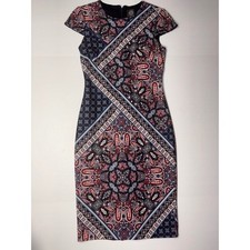 Vince Camuto Paisley Print Sheath Dress Short Sleeve Women Size 2